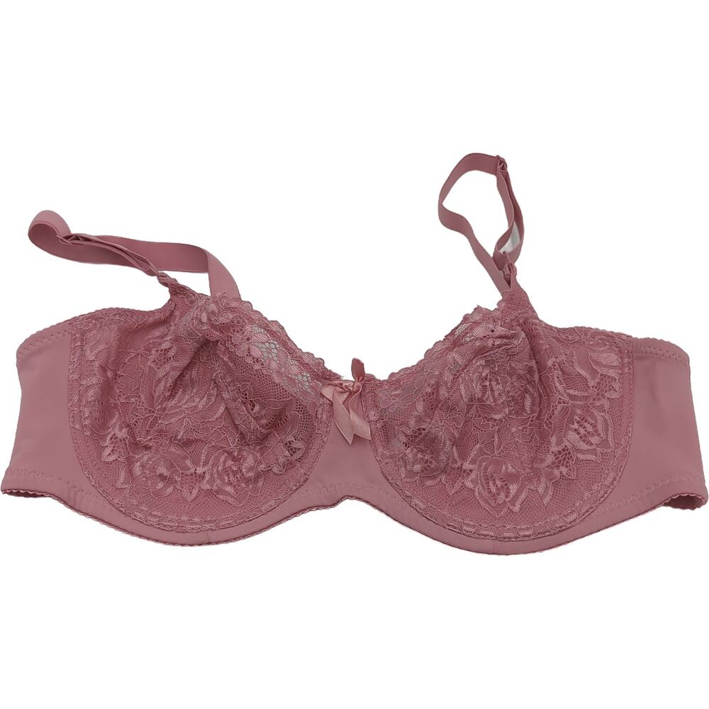 38D Pink Lace Underwire Bra, No Brand,‎ Adjustable Straps